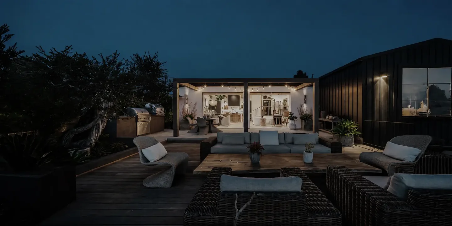 Azure 3D-printed home at twilight