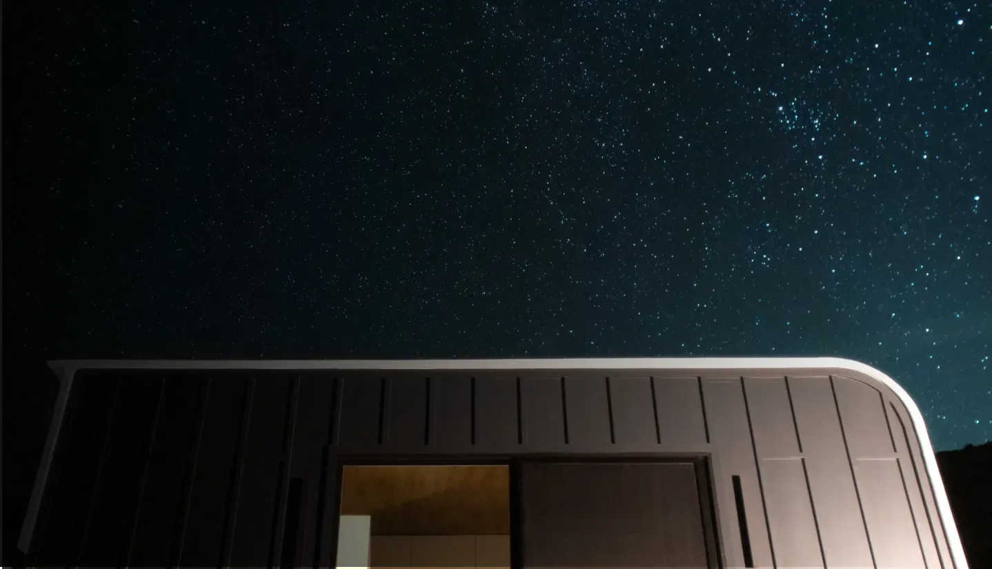 Azure tiny home on a coastal site